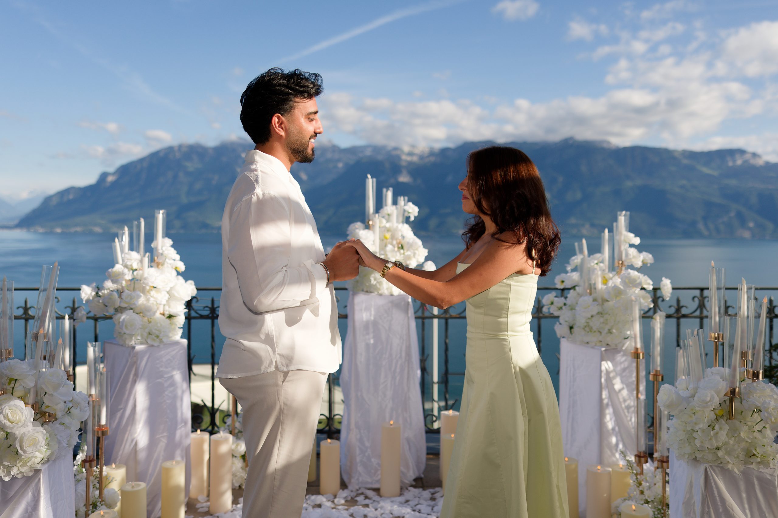 Demande en mariage - Marriage Proposal - Lake Geneva - Switzerland - Candlelight - Les Entremetteuses Swiss - Baron Tavernier